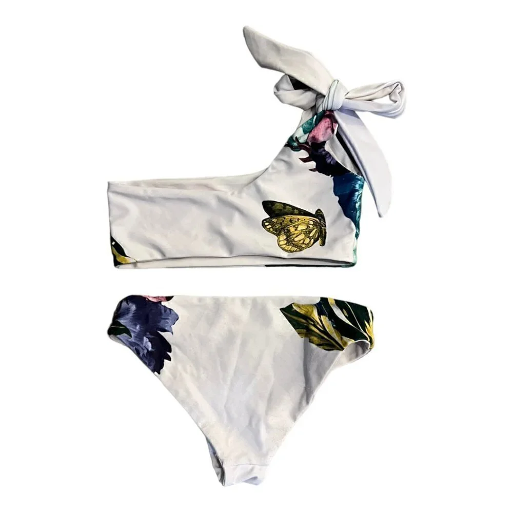 Markim Swim Girls 2 Piece Bikini Butterfly Printed Size 4